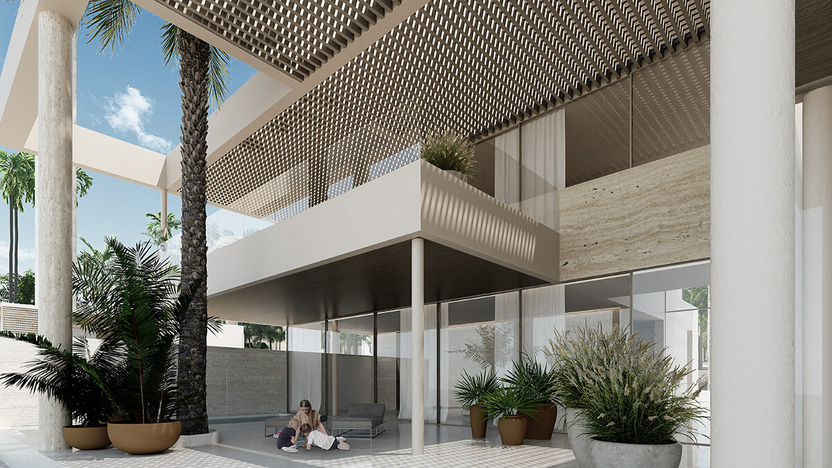 Marina Bay — Shaded courtyard