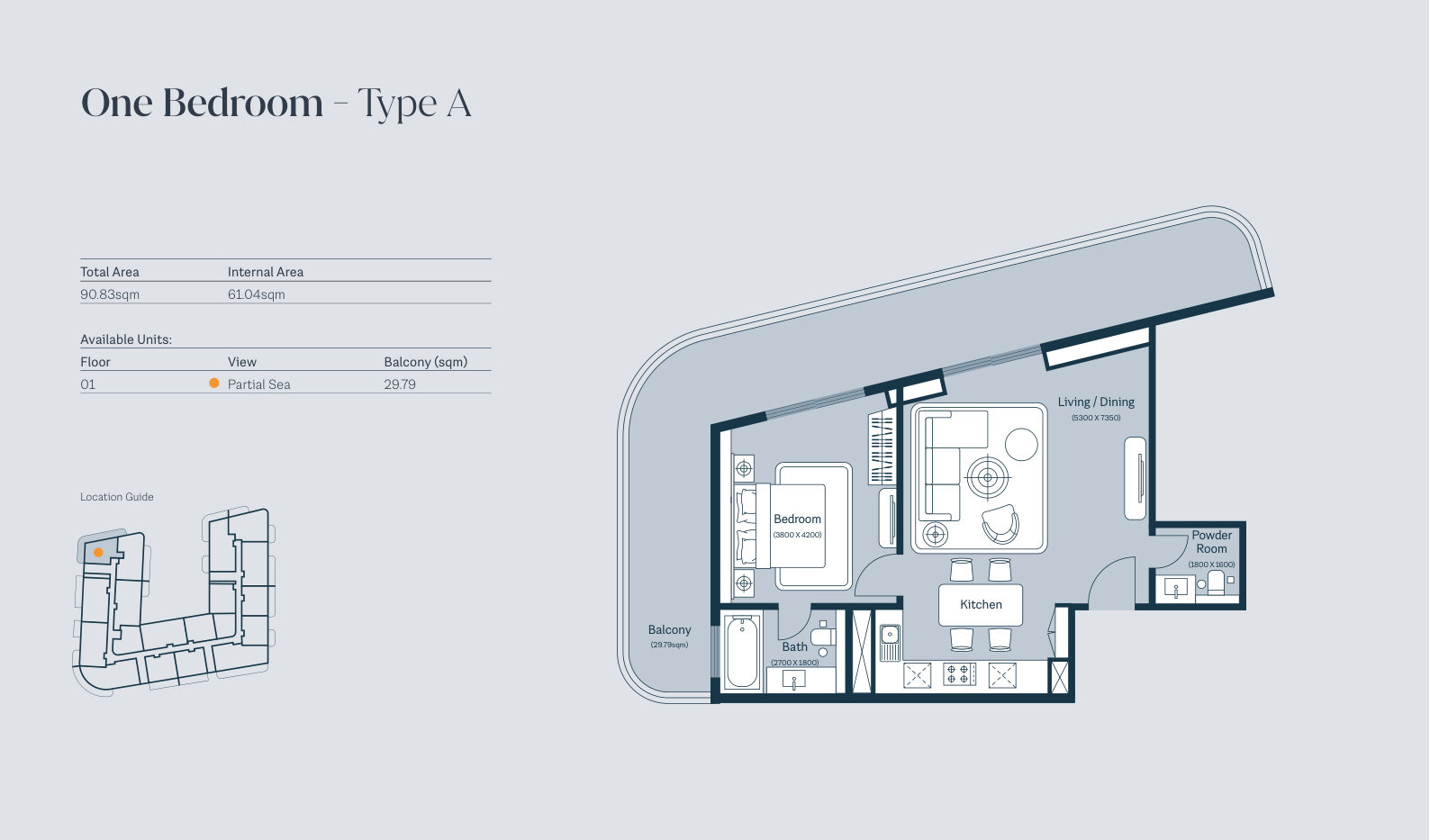 Tivoli Residences one-bedroom floor plan